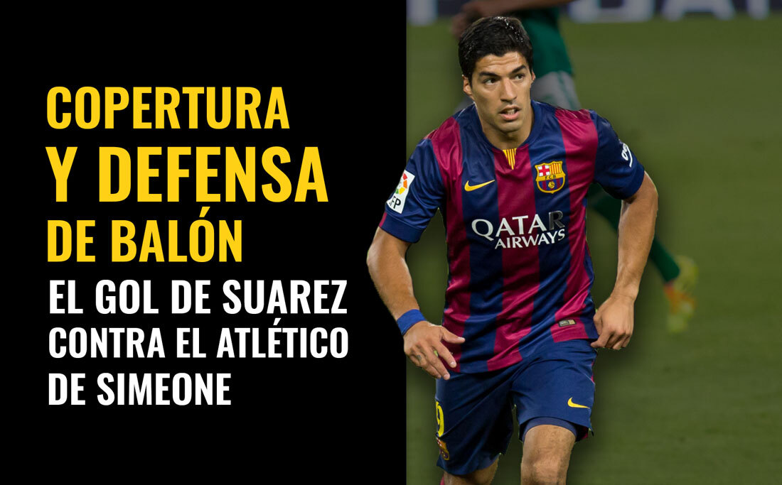 Defensa del balon y gol Suarez