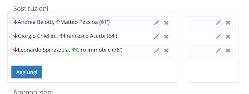 Registrare le sostituzioni su YouCoachApp