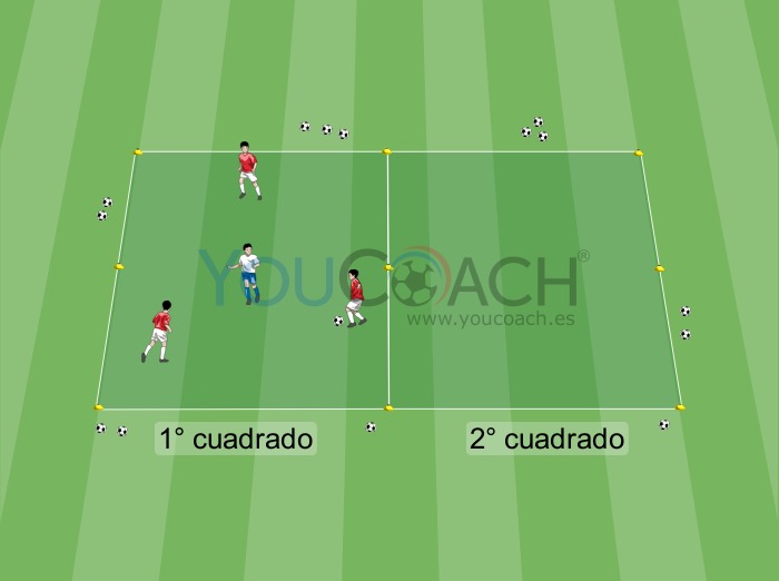 Doble cuadrado situacional: 3 contra 1